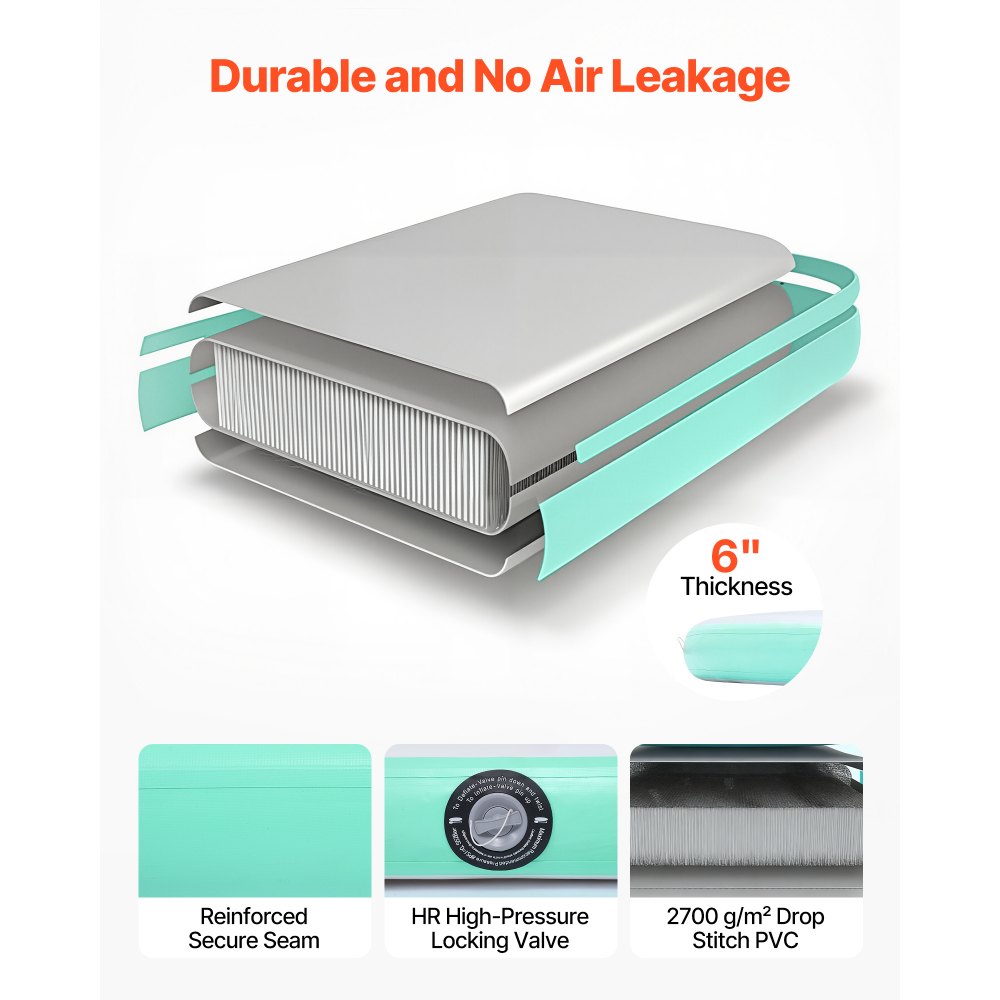 Nadmuchiwany pomost pływający VEVOR, 3,05 x 2,44 m, platforma pływająca z powierzchnią antypoślizgową, torba transportowa i odpinana drabinka, pływająca wyspa, platforma wodna do basenu, plaży i morza, owalna