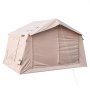 VEVOR Inflatable Tent for Camping 2-4 Person Blow Up Tent with Pump Beige, for Family Outdoor Glamping, Waterproof 420D Oxford, Easy Setup Air House with Skylight, Stove Jack, Mesh Windows & Carry Bag