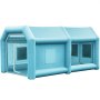 VEVOR Inflatable Spray Booth Tent, Inflatable Paint Booth Tent 750W + 350W Car Paint Booth Workplace 210D Oxford Fabric with 2 Blowers 4 x 2.5 x 2.2 m Blue Car Parking Garage