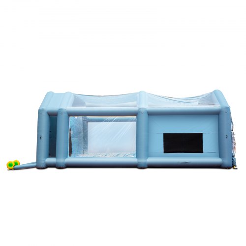 VEVOR przenośny nadmuchiwany namiot malarski do malowania natryskowego 1100 + 950 W 10x6x4m przeciwodpryskowa kabina lakiernicza do projektów DIY Hobby Paint Machine Tool niebieski 210D tkanina Oxford kabina lakiernicza
