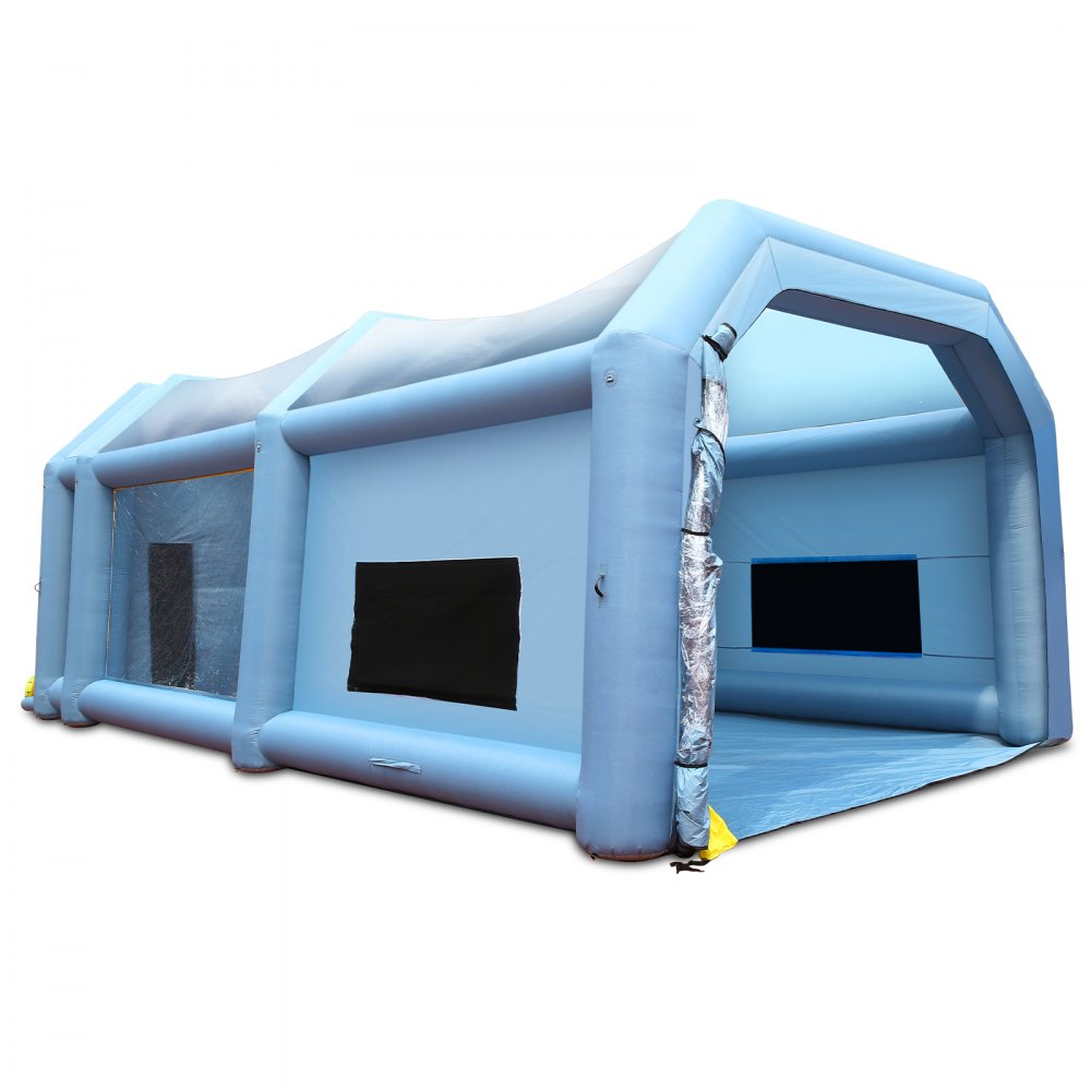 VEVOR przenośny nadmuchiwany namiot lakierniczy 1100+950 W, 10 x 6 x 4 m, kabina lakiernicza do projektów DIY, hobbystyczne narzędzie do malowania natryskowego, niebieska kabina lakiernicza samochodowa z tkaniny Oxford 210D