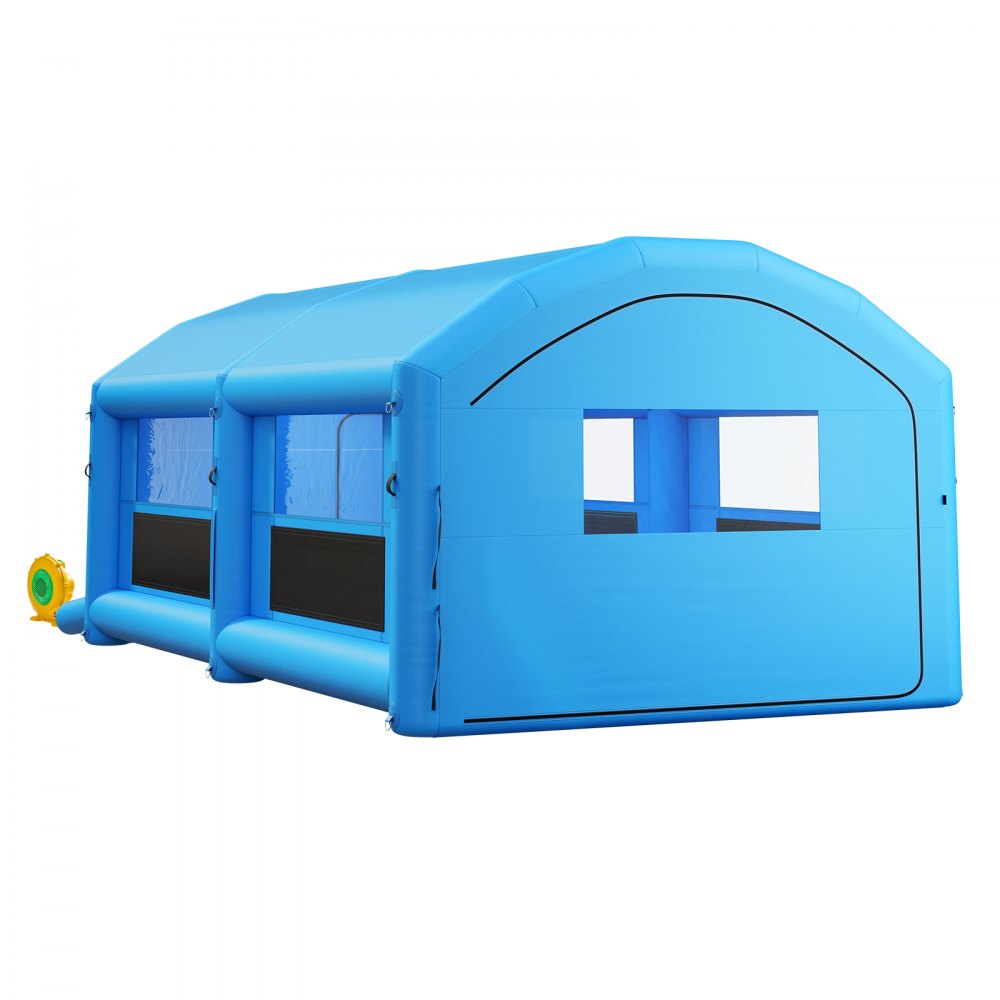 VEVOR Inflatable Paint Booth,  8 x 4.5 x 3 m, Portable Spray Booth with 750W+950W Blowers and Large Filter Cotton, Arched Roof Blow Up Painting Tent for Full-Size Pickup Truck, Small Speedboat, Blue