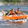 Zestaw pontonów VEVOR Fun Tube do pływania łódką, nadmuchiwane łodzie holowane dla 1-2 osób, 154 kg, dmuchana dętka do sportów wodnych do holowania łodzi – z płetwami, podwójnie szytym nylonowym pokrowcem i wyściełanymi uchwytami