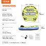 VEVOR Towing Tube for Boating, Inflatable Towing Tube for 1-3 Riders with Bumper Fins, 510 lbs Watersports Towing Tubes for Pulling Boats, Full Nylon Cover