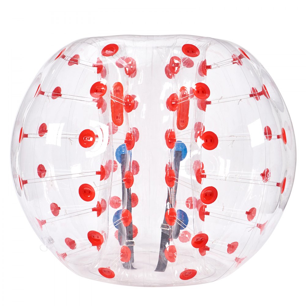 VEVOR Nadmuchiwana piłka Bumper Ball 1 szt. 1,5 m x 1,2 m, piłka do odbijania się, PVC Body Bubble, do aktywności na świeżym powietrzu, przezroczysta + czerwone kropki Nadmuchiwana piłka Bumper Ball