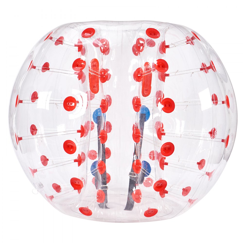 VEVOR Nadmuchiwana piłka Bumper Ball 1 szt. 1,5 m x 1,2 m, piłka do odbijania się, PVC Body Bubble, do aktywności na świeżym powietrzu, przezroczysta + czerwone kropki Nadmuchiwana piłka Bumper Ball