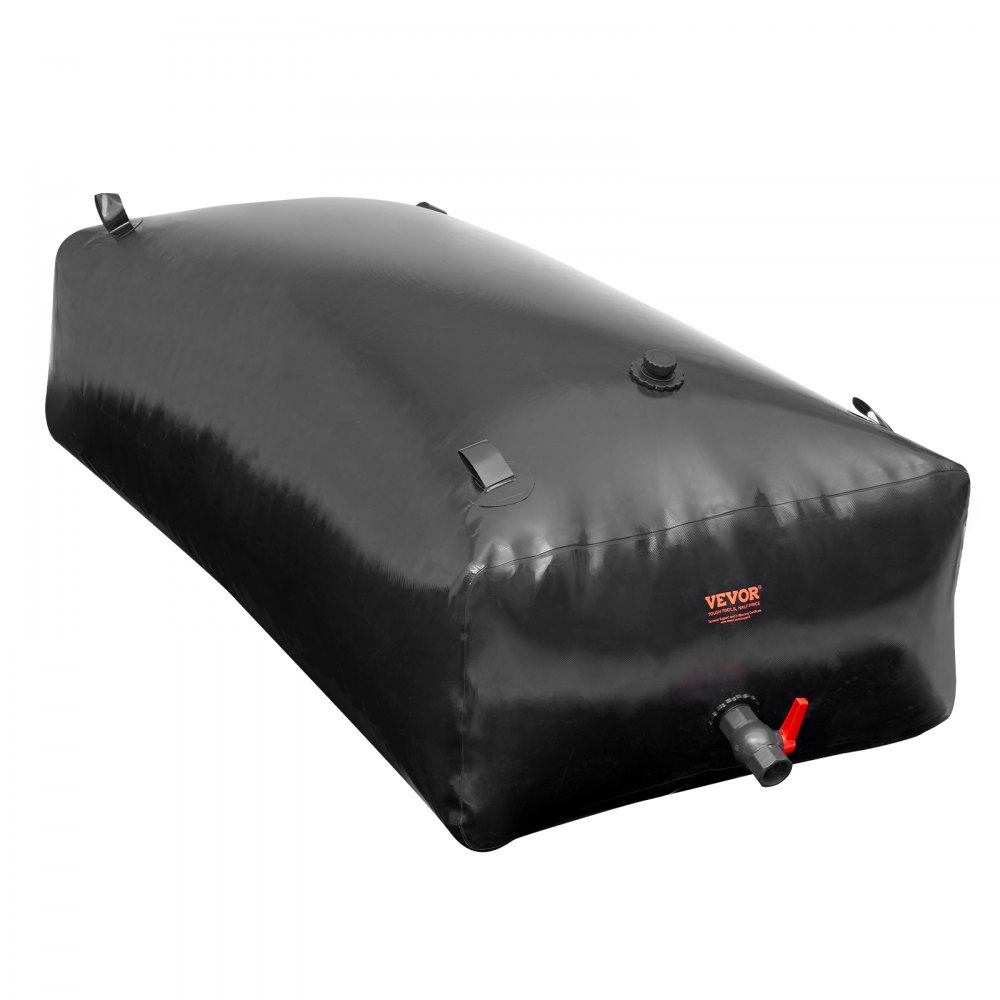 VEVOR 1000L/264 Gallon Water Storage Bladder, RV Water Tank, 1000D PVC Foldable Water Storage Container, Large Capacity Soft Water Bag, Portable Water Bladder, Fire Protection, Camping, Emergency