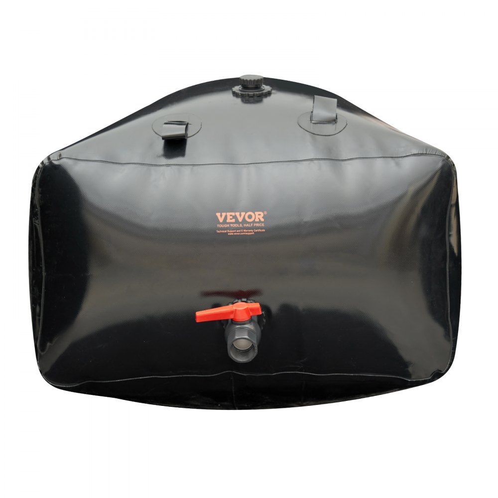 VEVOR 1000L/264 Gallon Water Storage Bladder, RV Water Tank, 1000D PVC Foldable Water Storage Container, Large Capacity Soft Water Bag, Portable Water Bladder, Fire Protection, Camping, Emergency