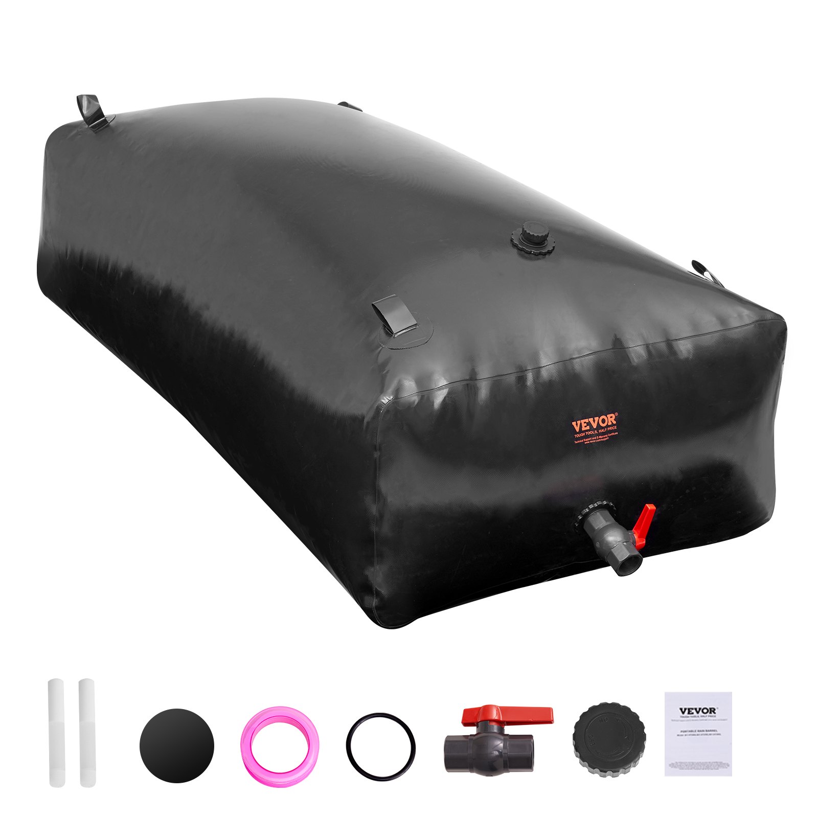 VEVOR 1000L/264 Gallon Water Storage Bladder, RV Water Tank, 1000D PVC Foldable Water Storage Container, Large Capacity Soft Water Bag, Portable Water Bladder, Fire Protection, Camping, Emergency