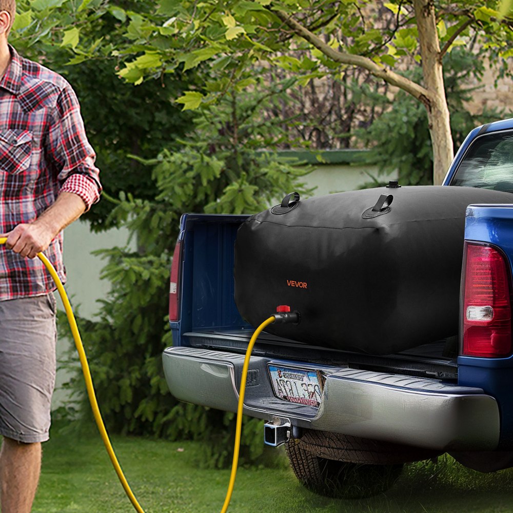 Pojemnik na wodę VEVOR, zbiornik na wodę 540 l, worek na wodę z zagęszczonego PVC 1000D, składany worek na wodę o grubości 1,2 mm, do nawadniania ogrodu, kempingu, kampera, użytku awaryjnego – czarny