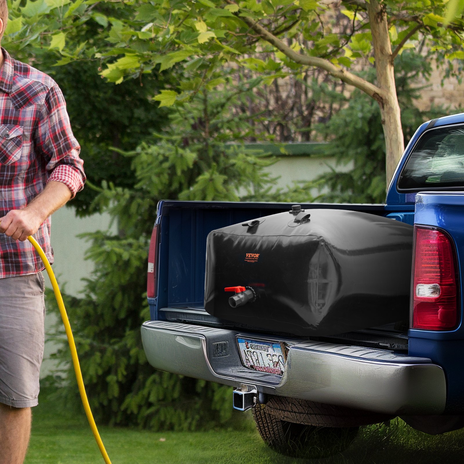 VEVOR 540L/142,7 galona zbiornik na wodę, zbiornik na wodę do kampera, składany pojemnik na wodę z PVC 1000D, miękka torba na wodę o dużej pojemności, przenośny zbiornik na wodę, zapobieganie pożarom, kemping, sytuacja awaryjna