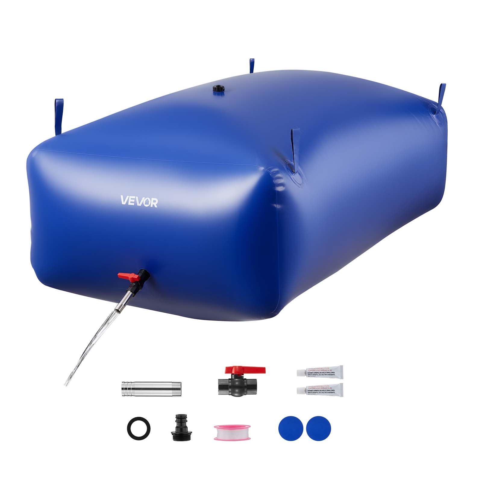 VEVOR Worek do przechowywania wody, 1000 l, miękki worek z PVC, pojemnik do przechowywania wody, szczelny i odporny na zużycie zbiornik na wodę do nawadniania kamperów na zewnątrz, na kemping, do użytku w sytuacjach awaryjnych