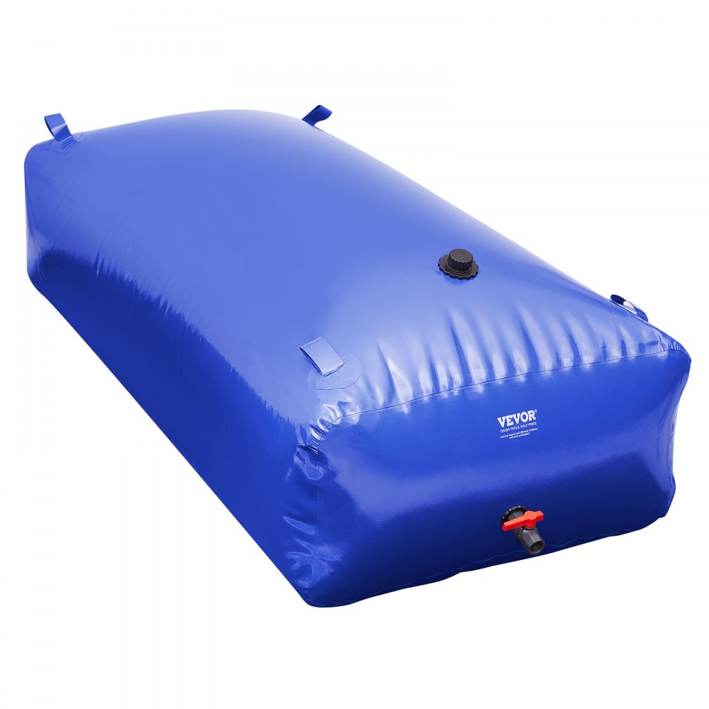 VEVOR 1000L/264 Gallon Water Storage Bladder, RV Water Tank, 1000D Blue PVC, Collapsible Water Storage Container, Large Capacity, Soft Water Bag, Portable Water Bladder, Fireproof, Camping