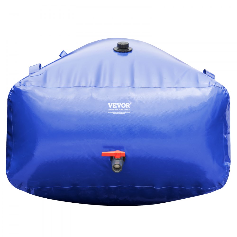 VEVOR 1000L/264 Gallon Water Storage Bladder, RV Water Tank, 1000D Blue PVC, Collapsible Water Storage Container, Large Capacity, Soft Water Bag, Portable Water Bladder, Fireproof, Camping