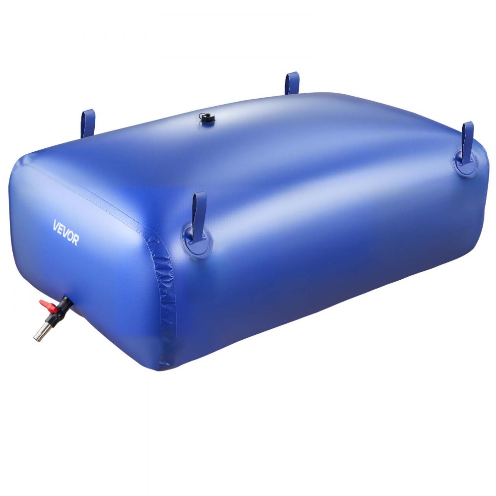 VEVOR Pojemnik na wodę 540 l, worek do przechowywania wody wykonany z wytrzymałego materiału PVC 1000D, idealny na kemping, do nawadniania ogrodu, do pojazdów kempingowych i w sytuacjach awaryjnych, niebieski