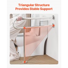 Uchwyt ścienny do toalety stojącej VEVOR dla osób niepełnosprawnych 780x76x800mm