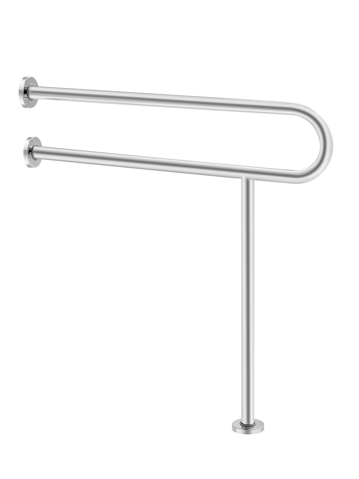 Poręcz ścienna VEVOR do toalety, 780 x 76 x 800 mm, dla osób niepełnosprawnych, uchwyt antypoślizgowy ze stali nierdzewnej 304, poręcz bezpieczeństwa z podpórką, udźwig 136 kg