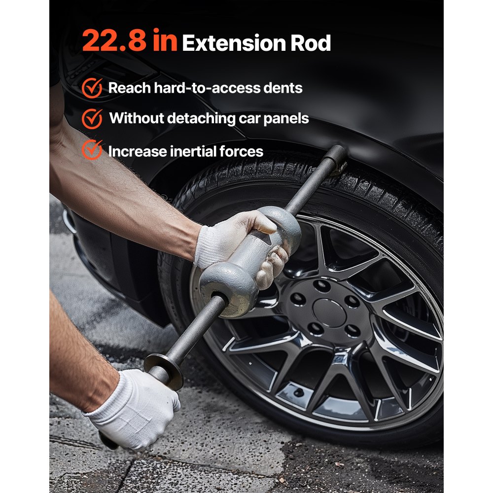 Zestaw do usuwania wgnieceń VEVOR Dent Puller 4,5 kg, 13 w 1, młotek ślizgowy, narzędzie do naprawy karoserii, do usuwania uszkodzeń samochodowych, rama naprawcza z przedłużką i uchwytem antypoślizgowym