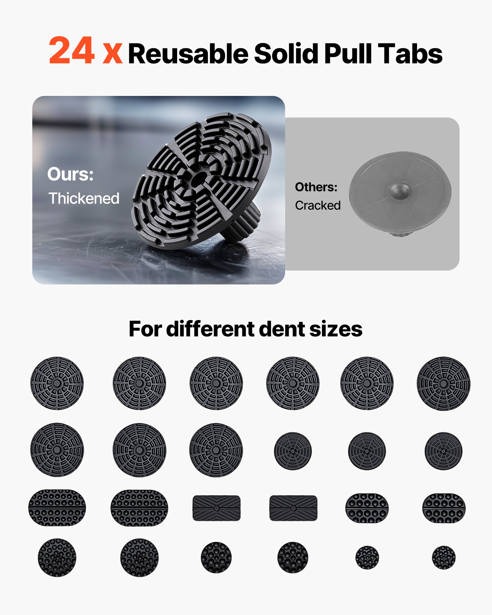 Zestaw narzędzi do usuwania wgnieceń VEVOR, 60 elementów, do usuwania wgnieceń bez lakierowania, z Golden Lifter, ściągaczem mostkowym, młotkiem gumowym, pistoletem do klejenia, narzędziem do usuwania wgnieceń spowodowanych gradem na karoserii samochodu