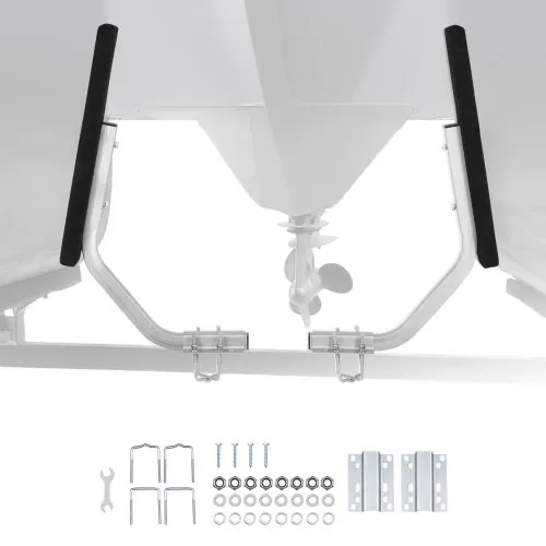 Prowadnice VEVOR do przyczep łodziowych, regulowana szerokość 0-3 cm, wykonane ze stali o wysokiej wytrzymałości z grubymi płytami podporowymi, odpowiednie do przyczep pontonowych z podporami (belki L/skrzynia/profil C)