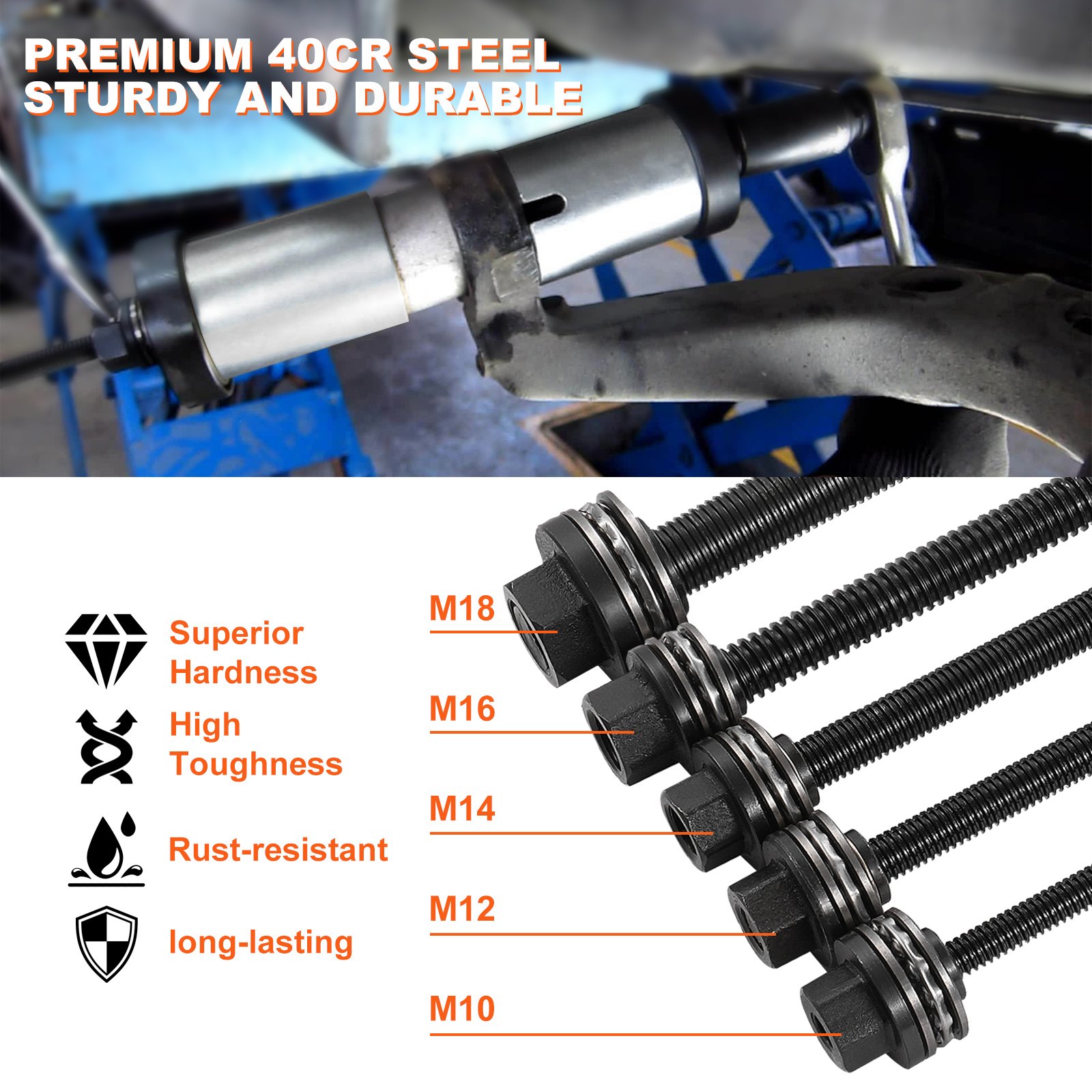 VEVOR Wheel Bearing Bushing Puller 27 pcs. Removal and Installation Kit for Steel Bushing Bearings, Tools for Removing and Installing Bushings, Compatible with Multiple Vehicles for LCV and HGV Engines