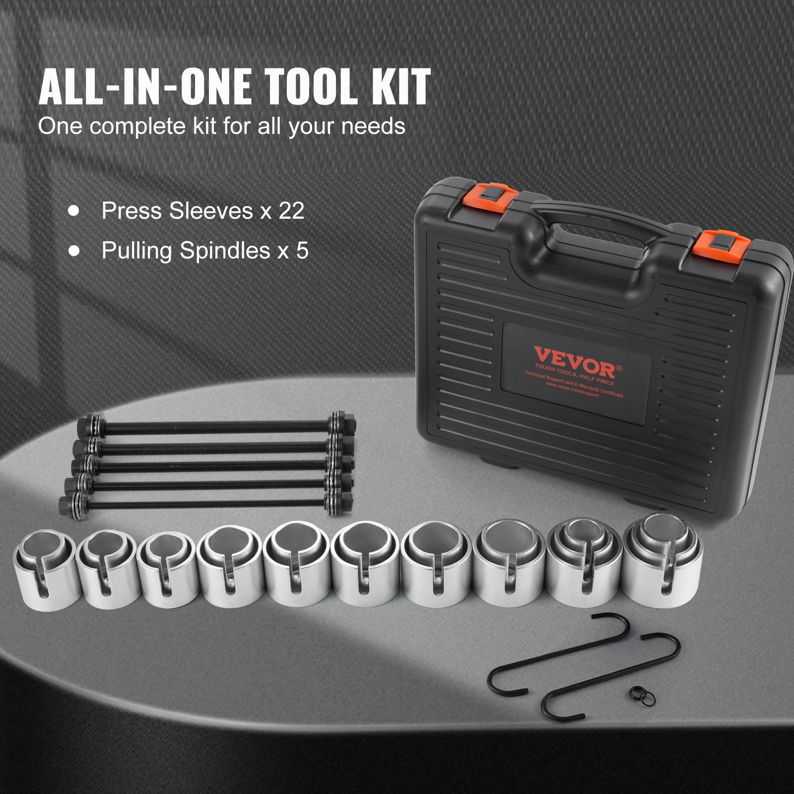 VEVOR Wheel Bearing Bushing Puller 27 pcs. Removal and Installation Kit for Steel Bushing Bearings, Tools for Removing and Installing Bushings, Compatible with Multiple Vehicles for LCV and HGV Engines