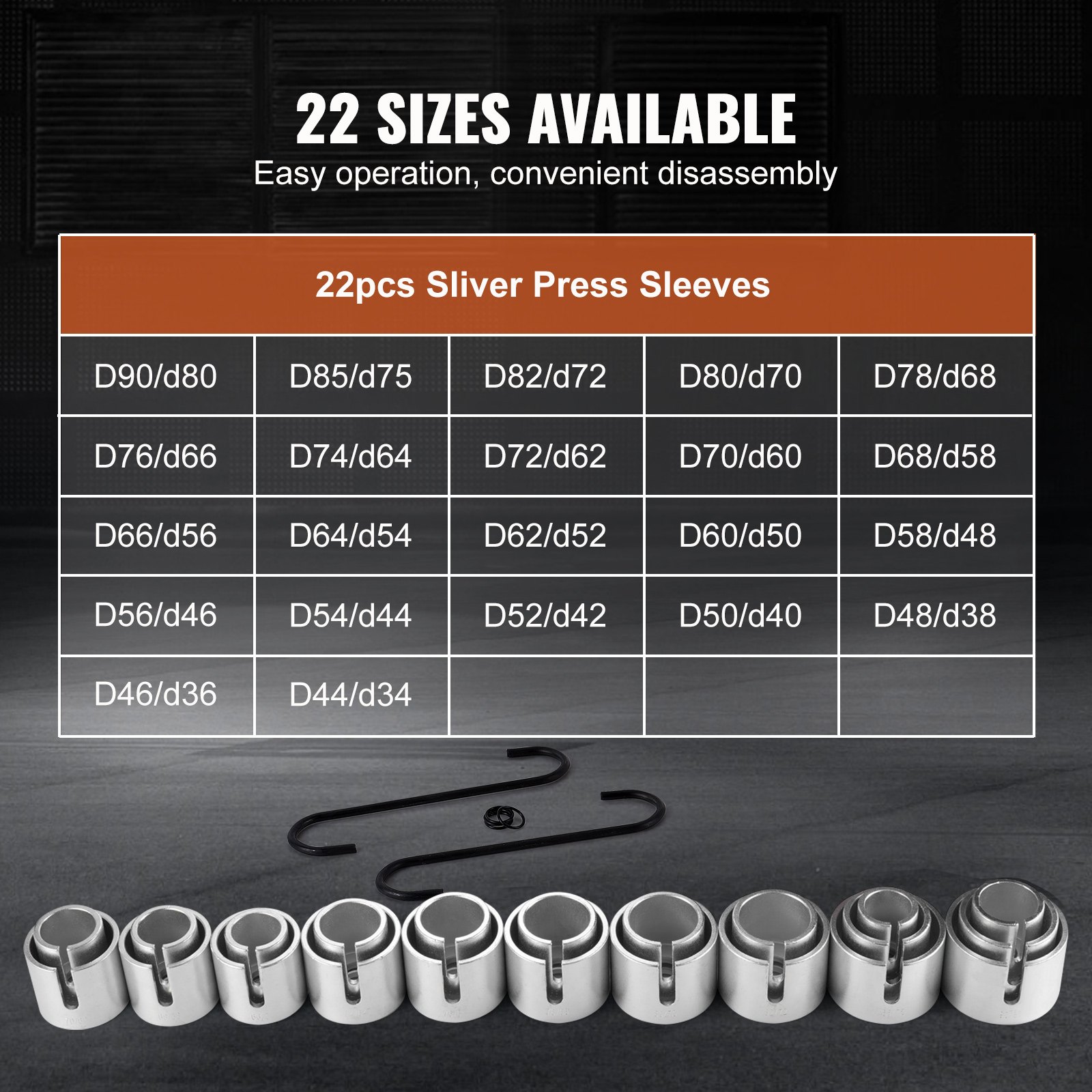 VEVOR Wheel Bearing Bushing Puller 27 pcs. Removal and Installation Kit for Steel Bushing Bearings, Tools for Removing and Installing Bushings, Compatible with Multiple Vehicles for LCV and HGV Engines