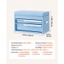 VEVOR Steel Tool Box with 2 Drawers and Top Storage Portable Metal Toolbox, for Garage Workshop Repair Shop Workbench, Magnetic Design, Heavy Duty Tool Storage Cabinet Organizer, with Liners, Blue