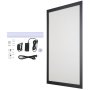 Ramka na plakat LED VEVOR w kolorze czarnym, 16 x 24 cale, szyld chodnikowy do ekspozycji reklamowych, aluminiowa rama na obraz z podświetlanym kasetonem LED, format poziomy i pionowy do montażu na ścianie, pojedyncza