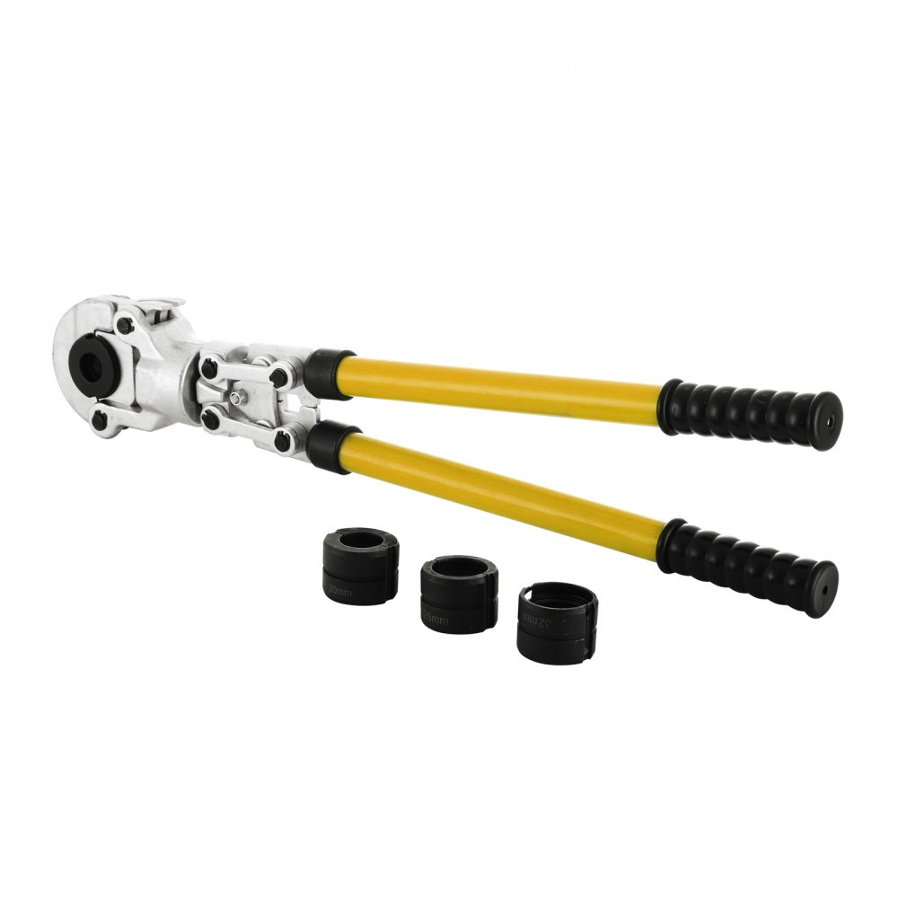 Szczypce zaciskowe VEVOR TH 16, TH 20, TH 26, TH 32, szczypce zaciskowe Ø 16-32 mm, szczypce zaciskowe do rur żółte, stalowe szczypce zaciskowe z ergonomiczną i antypoślizgową rękojeścią, szczypce zaciskowe do rur rozciągliwe 530-750 mm