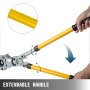 Szczypce zaciskowe VEVOR TH 16, TH 20, TH 26, TH 32, szczypce zaciskowe Ø 16-32 mm, szczypce zaciskowe do rur żółte, stalowe szczypce zaciskowe z ergonomiczną i antypoślizgową rękojeścią, szczypce zaciskowe do rur rozciągliwe 530-750 mm
