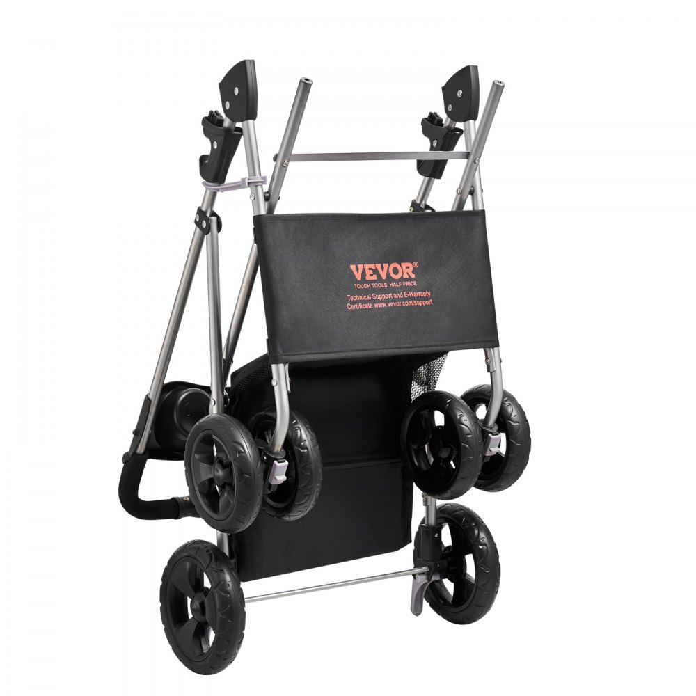 Wózek dla psa VEVOR 81x46x97 cm, ładowność 16 kg, składany wózek dla psa, wózek 4-kołowy z odpinanym nosidełkiem i okienkami z siatki, przenośny wózek dla zwierząt z hamulcem dla małych i średnich zwierząt