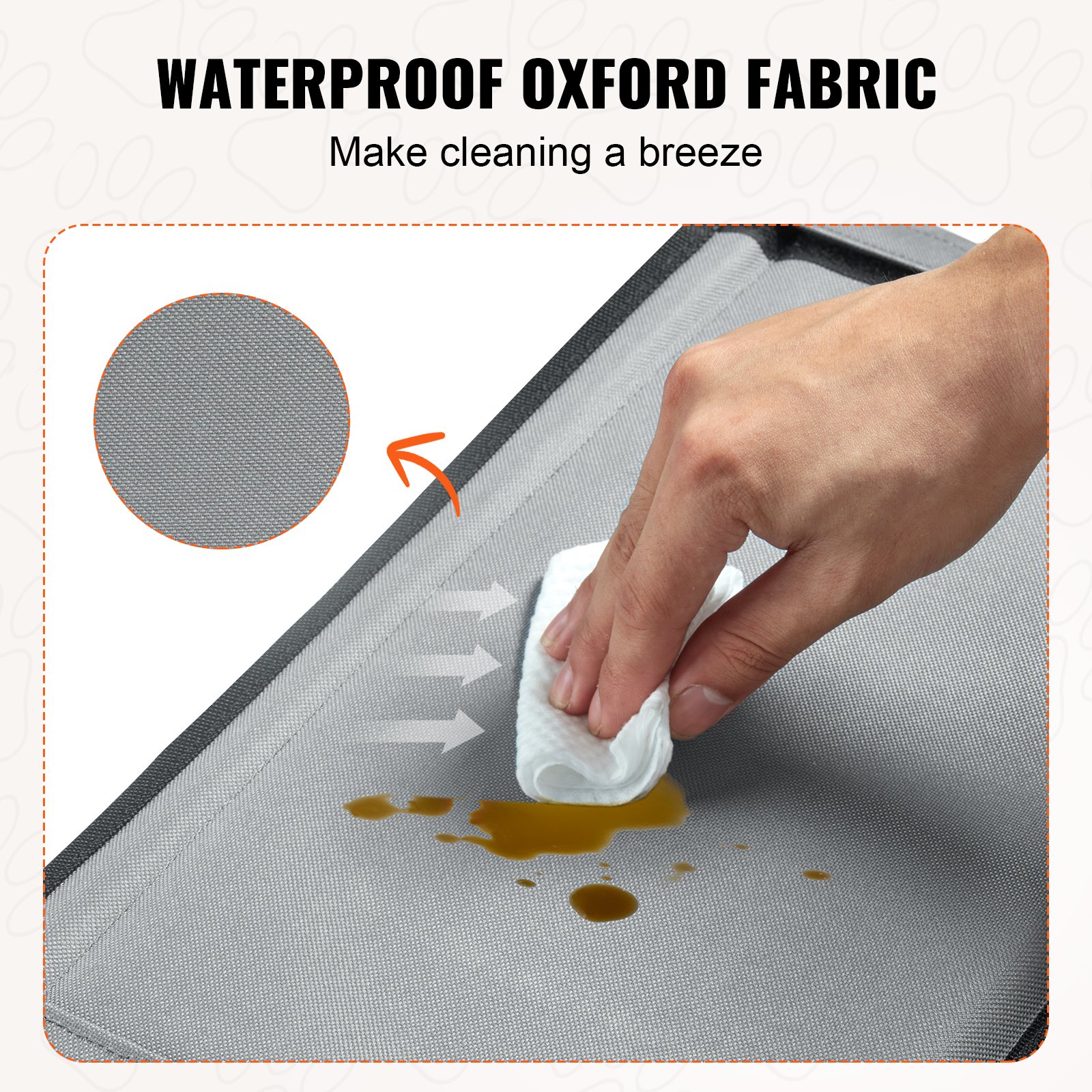 Fotelik samochodowy dla psa VEVOR, wodoodporny fotelik dla psa z ramą podporową, fotelik samochodowy dla zwierząt z dopinaną smyczą bezpieczeństwa, legowisko samochodowe dla psów małych, średnich i dużych do 18 kg, szary