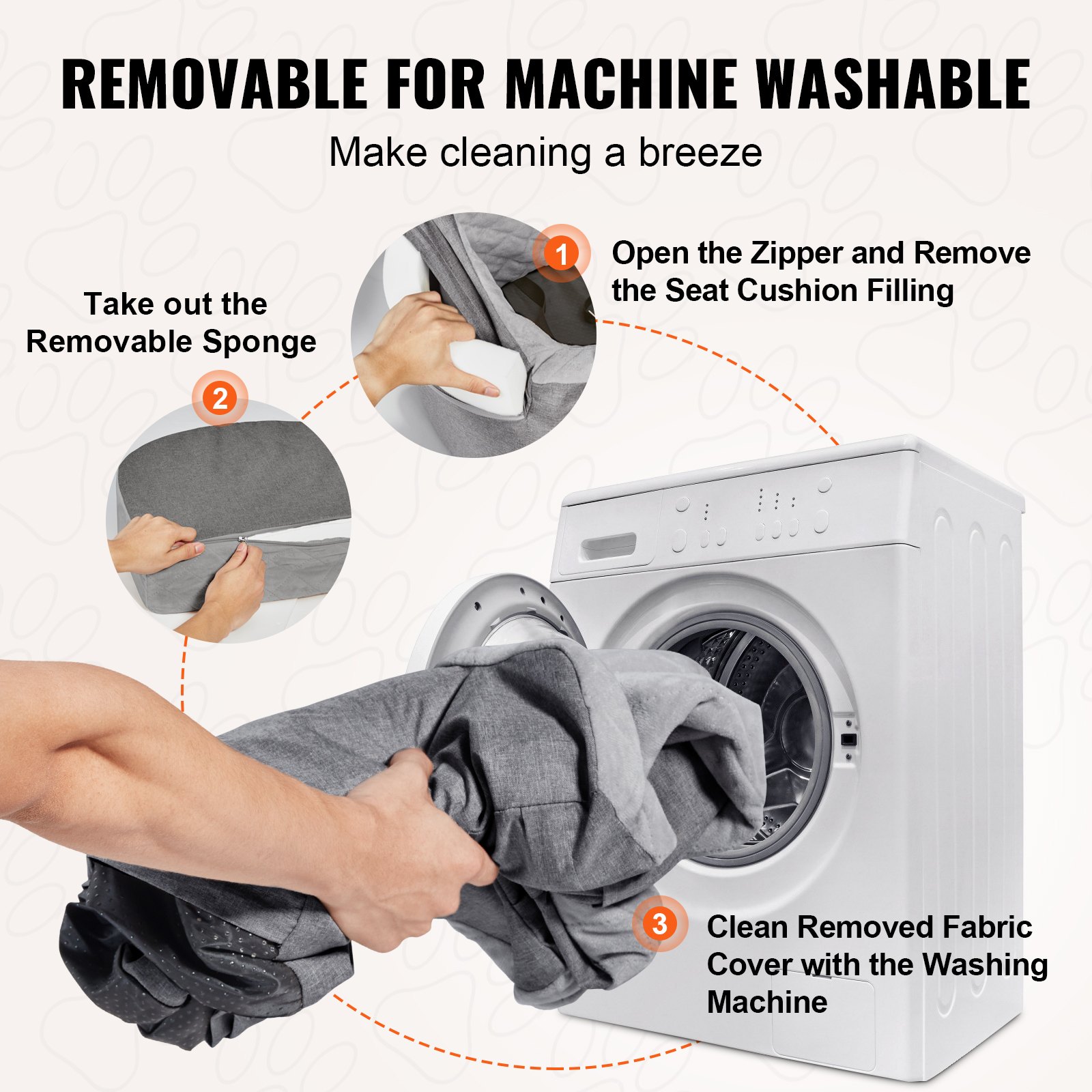 Fotelik samochodowy dla psa VEVOR, wodoodporny fotelik samochodowy dla psa z torbą do przechowywania, odpinaną smyczą bezpieczeństwa i wypełnieniem gąbkowym, legowisko samochodowe dla małych i średnich psów do 25 kg, kolor szary