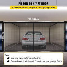 VEVOR Ekran zasłaniający drzwi garażowe Siatka garażowa 4,6 m x 2,1 m 2 Podstawa magnetyczna samochodu Heavy Duty