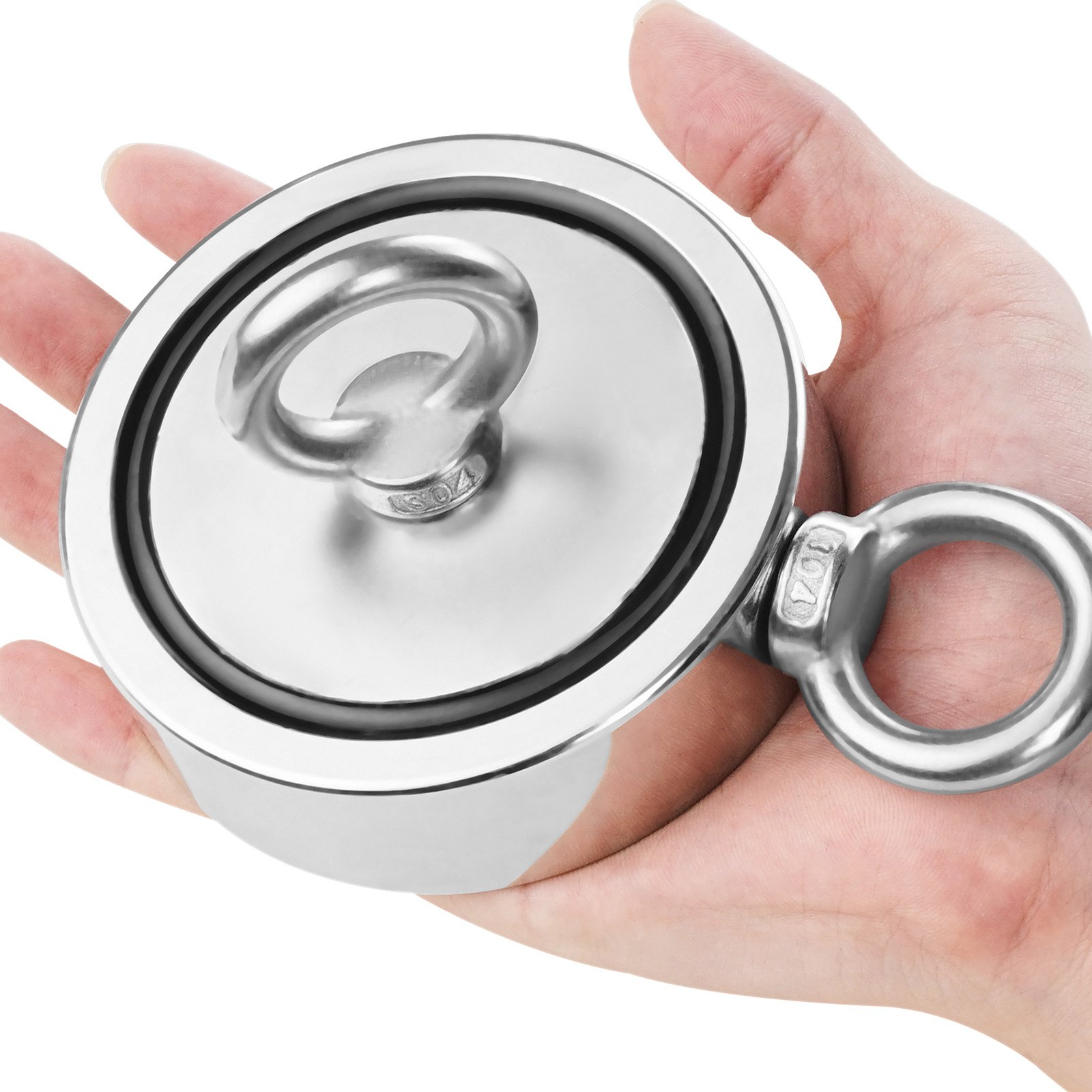 VEVOR 771kg Silny magnetyczny zestaw wędkarski Dwustronny karabinek z liną, czerwony