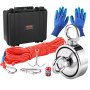 VEVOR Recovery Magnet Set Rope Magnet Fishing Rod Pot Magnet Double-Sided 272x2kg Neodymium