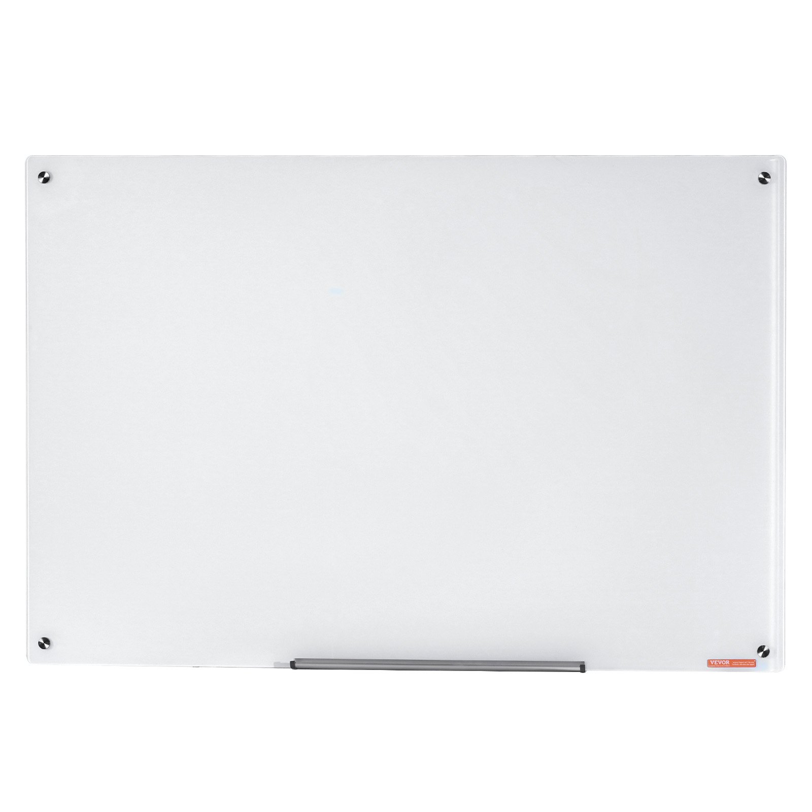 VEVOR Magnetyczna szklana tablica suchościeralna 90 x 60 cm, biała szklana tablica ścienna bez ramki, z półką na pisaki, gąbką i 2 pisakami, magnetyczna tablica biała