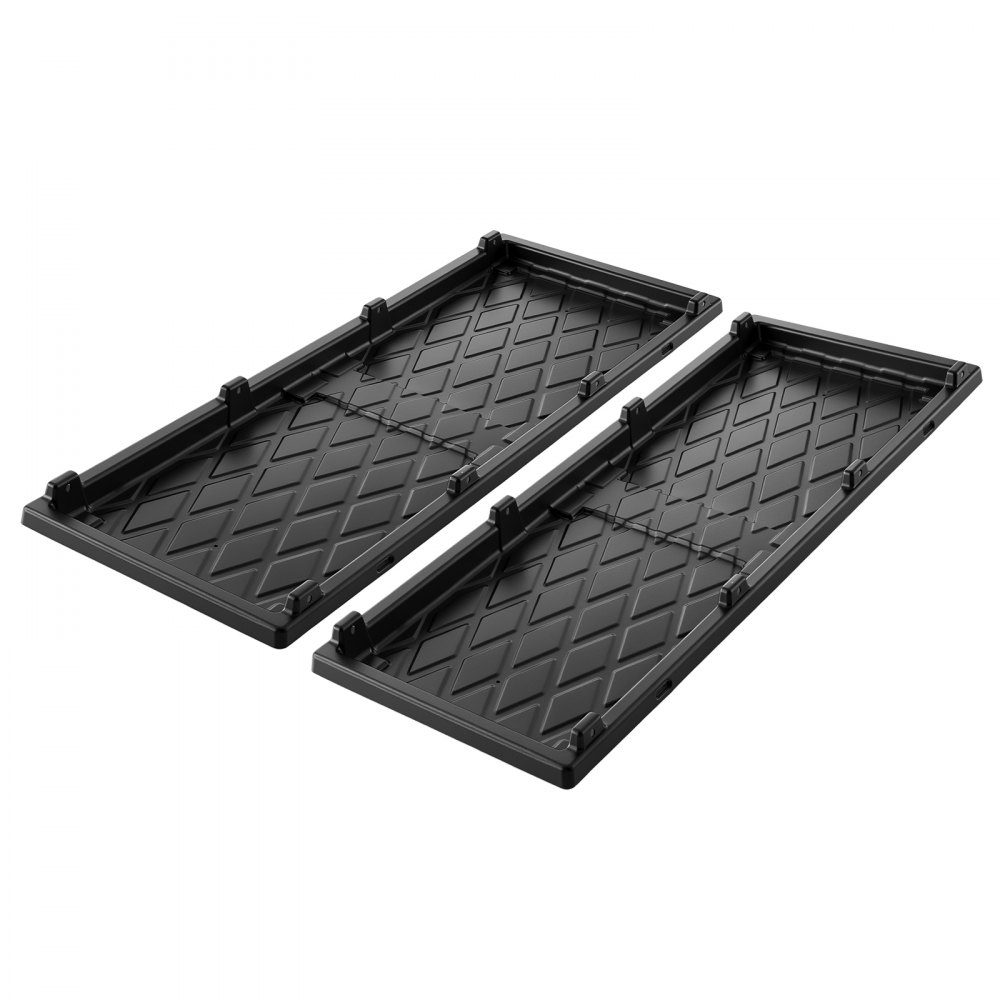 VEVOR 2 szt. Rozkładane prowadnice skrzyni ładunkowej do pickupów 1422 x 533 mm HDPE, nośność 226,8 kg, do pickupów średniej wielkości z platformą o długości do 1,52 m, z 2 pasami nylonowymi, hakami i 4 otworami montażowymi