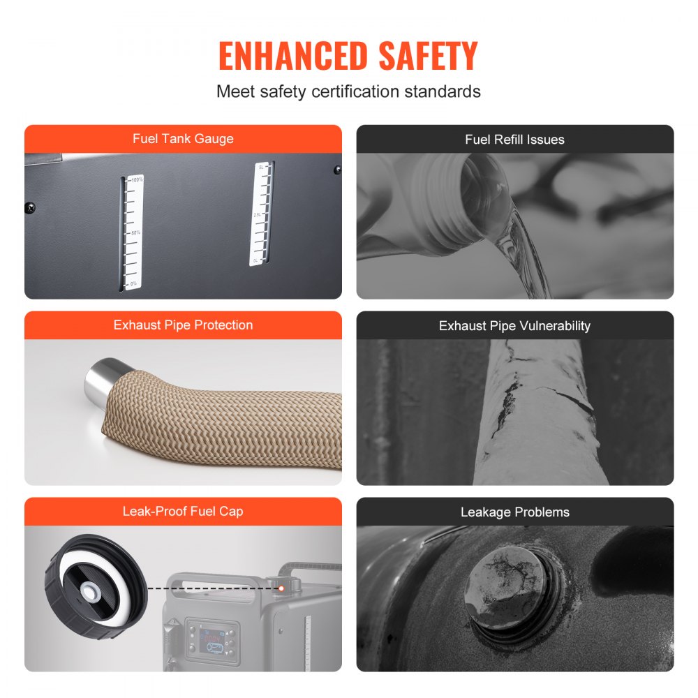 VEVOR 8 kW Nagrzewnica Diesla 12 V / 24 V Uniwersalny nagrzewnica powietrza Diesla ze sterowaniem przez aplikację Bluetooth, pilotem, wyświetlaczem i alarmem CO, szybkie nagrzewanie, pionowa, przenośna nagrzewnica Diesla