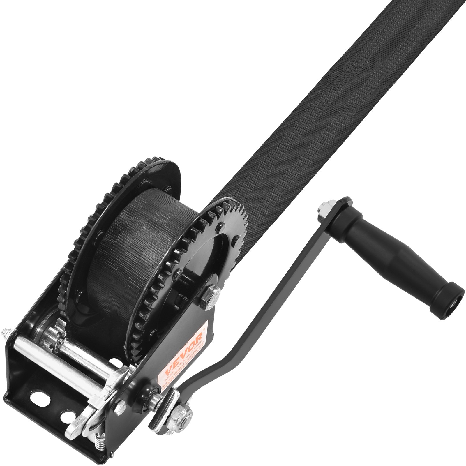 Wciągarka linowa VEVOR 907,1 kg Wciągarka linowa ręczna 208 x 105 x 151 mm Wciągarka do łodzi z zapadką dwukierunkową / 1-biegową Wciągarka ręczna z paskiem poliestrowym o długości ok. 7 m Wciągarka pasowa z ergonomicznym uchwytem Wciągarka linowa ręczna do pojazdów i łodzi