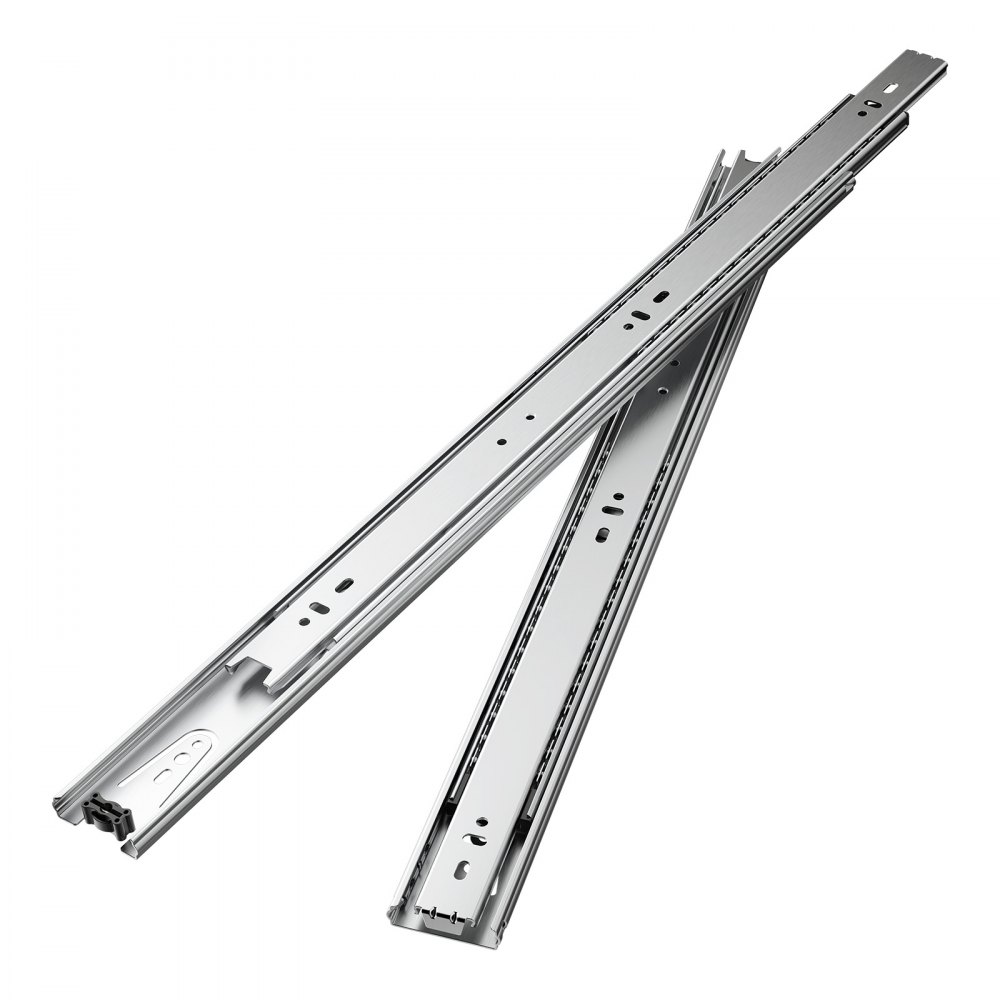Prowadnice do szuflad VEVOR, 50 cm, 10 par wysuwanych prowadnic do szuflad z łożyskami kulkowymi, udźwig 45 kg, solidne prowadnice do szuflad montowane z boku, prowadnice do szuflad do samodzielnej wymiany