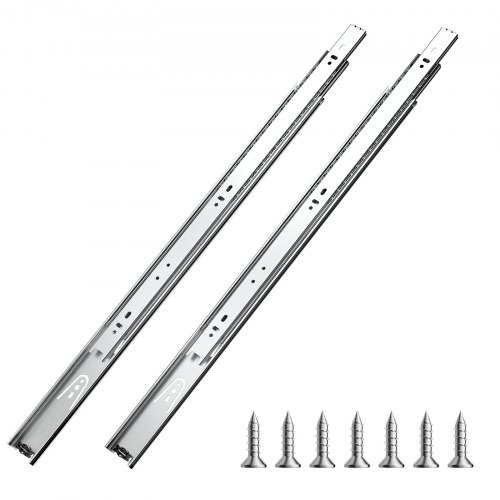 Prowadnice do szuflad VEVOR 55 cm, 10 par, wysuwane prowadnice do szuflad z łożyskami kulkowymi, udźwig 45 kg, solidne prowadnice boczne do szuflad, do samodzielnego montażu