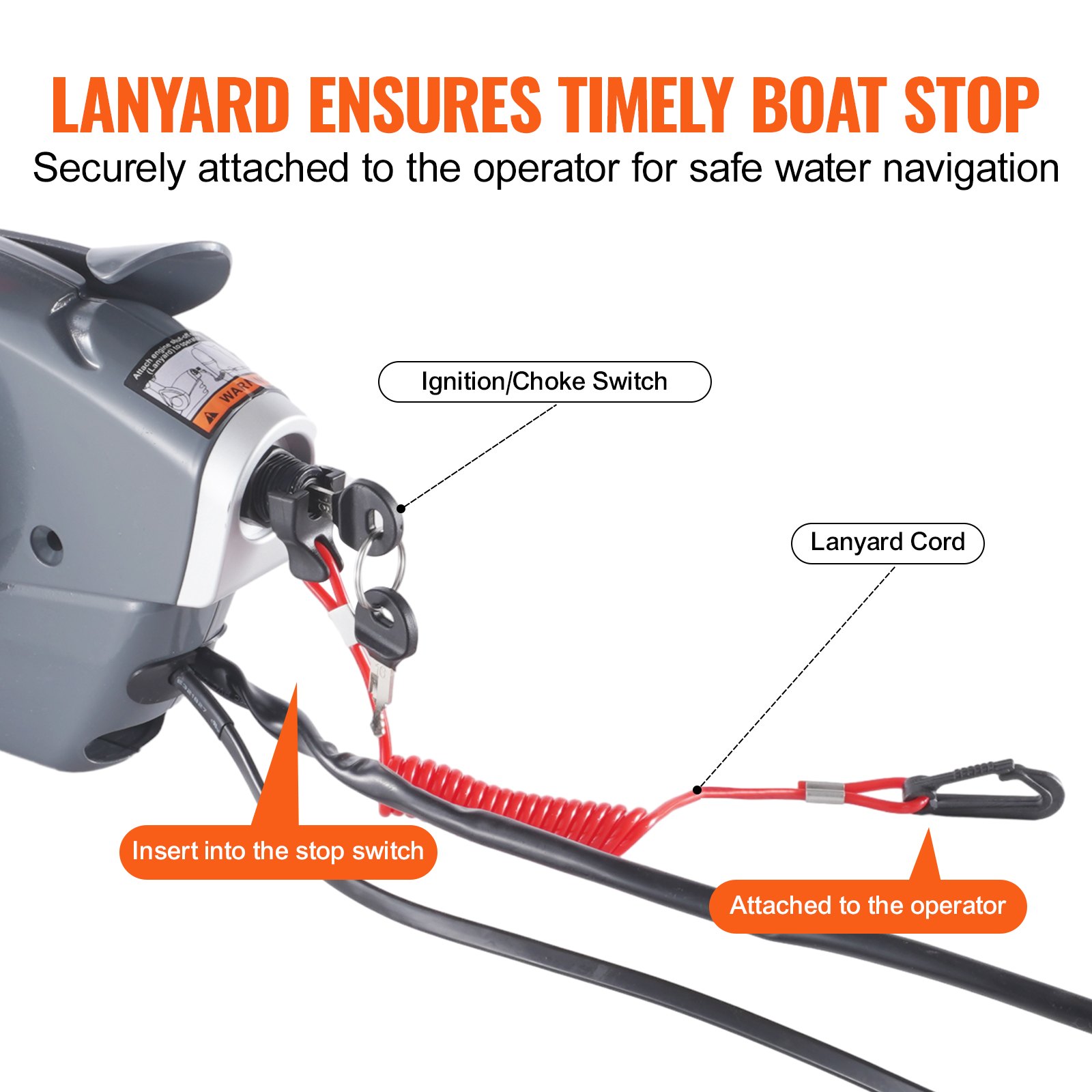 VEVOR Boat Throttle Control, 5006180 Boczny zdalny sterownik silnika zaburtowego do Evinrude Johnson, sterowanie przepustnicą morską z przełącznikiem trymu i linką