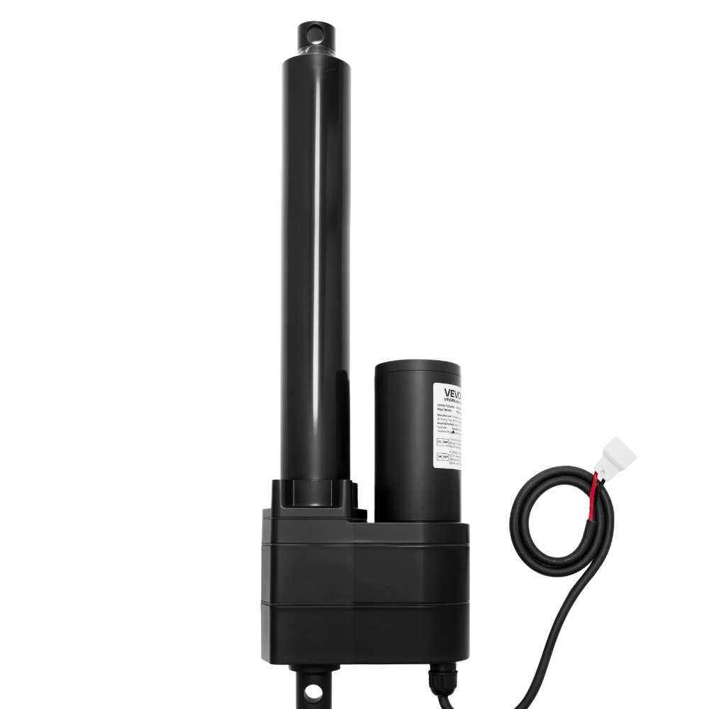 Napęd liniowy VEVOR 12V, siłownik liniowy 200 mm, silnik liniowy 9000 N, IP65, 5 mm/s, siłowniki liniowe z uchwytami montażowymi do przemysłowych kontenerów maszynowych, systemy podnoszenia o dużej wytrzymałości