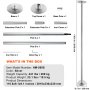VEVOR Professional Dance Pole, Portable Pole Dance Pole, Professional, Approx. 210.5-278.4 cm, Height Adjustable, Detachable Fitness Pole, Spinning Fitness, Silver, Dance Pole for Gyms, Clubs, and Parties