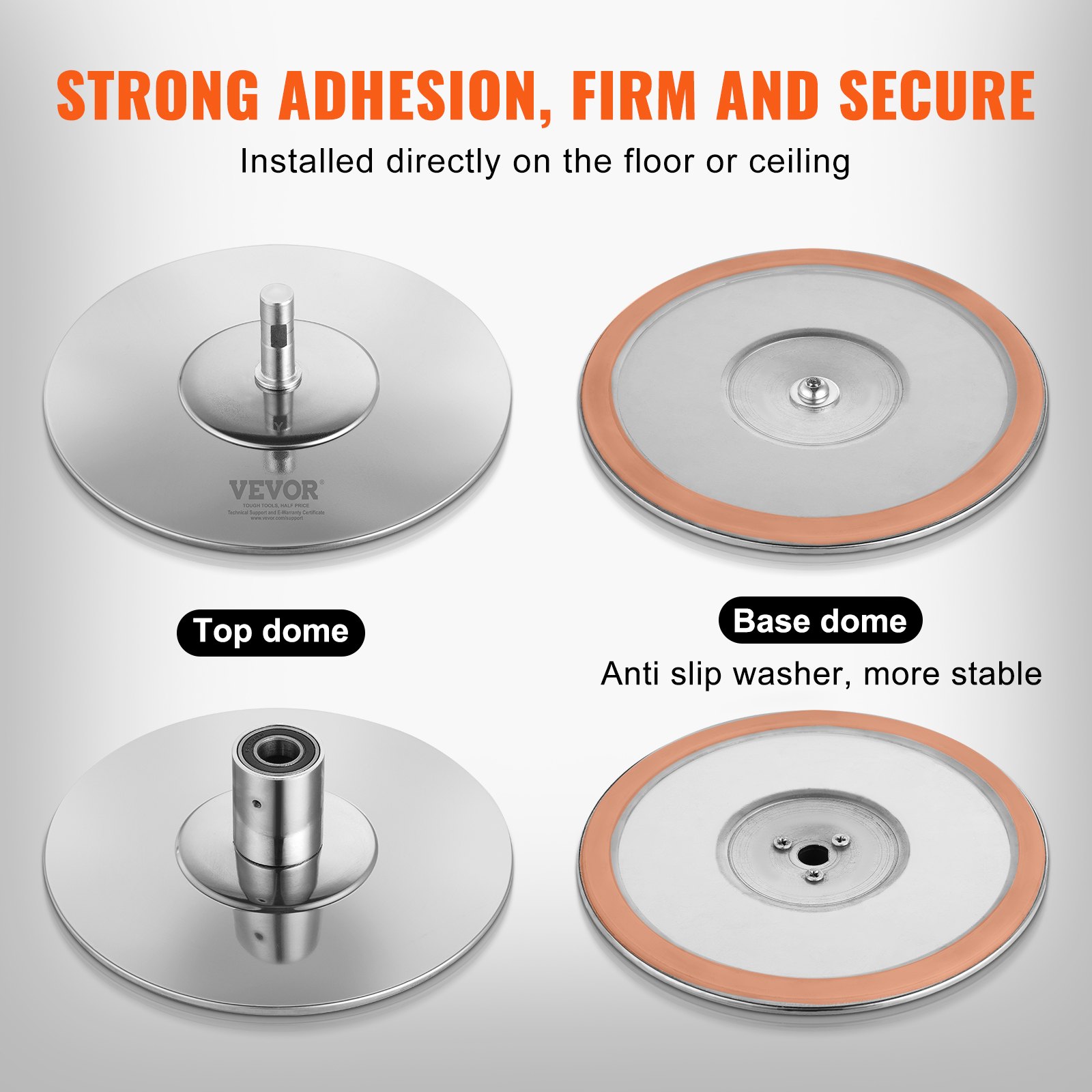 VEVOR Profesjonalny drążek do tańca, przenośny drążek do tańca na rurze, profesjonalny, wysokość ok. 210,5-278,4 cm, regulowany, odpinany drążek do ćwiczeń, spinning, fitness, srebrny, do siłowni, klubów, imprez