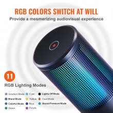 Zestaw mikrofonów pojemnościowych VEVOR USB 192KHz/24-bit z 11 światłami RGB