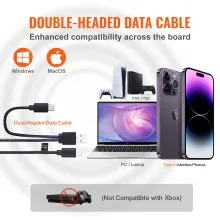 Zestaw mikrofonów pojemnościowych VEVOR USB 192KHz/24-bit z 11 światłami RGB