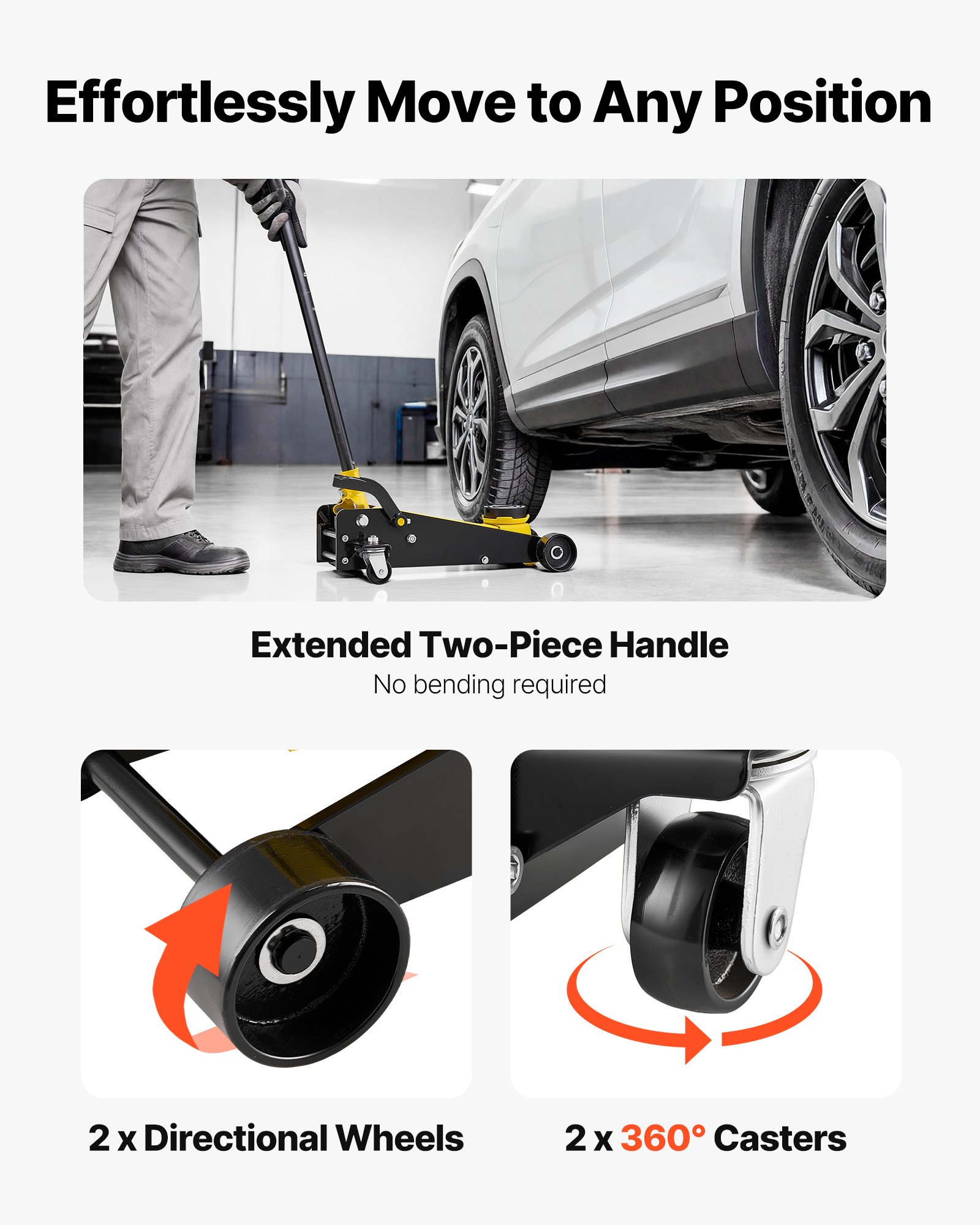 Podnośnik hydrauliczny VEVOR, udźwig 3 tony, niskoprofilowy podnośnik stalowy z jednotłokową pompą szybkiego podnoszenia i pedałem nożnym, podnośnik samochodowy do SUV-ów i pickupów, zakres podnoszenia od 13 do 50 cm, podnośnik do samochodów wyścigowych